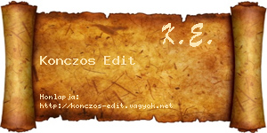 Konczos Edit névjegykártya